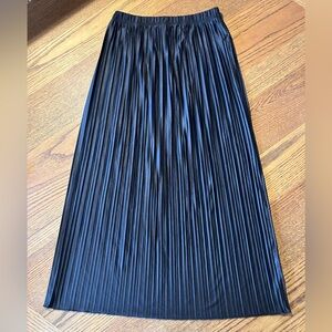 Zara Black Pleated Midi Skirt